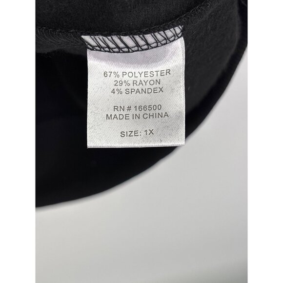 Emily Daniels Hooded Sweatshirt Top Sweater Long Sleeve Black Gold 1X NEW - Picture 4 of 5